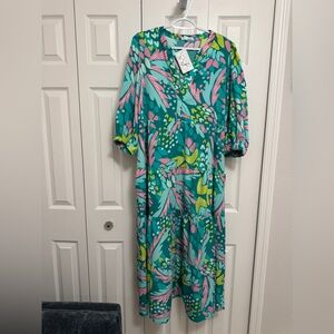Colorful Floral Dress Sz L
